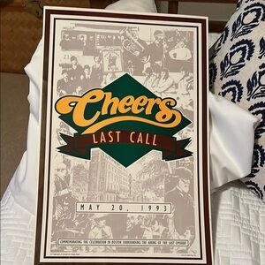 Cheers Last Call Art Print - Green and Yellow